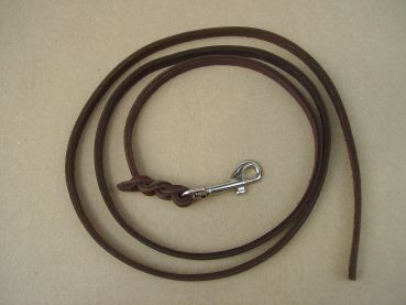 Fettlederleine mit Haken & Handschlaufe 8mm breit