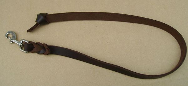 Fettlederleine mit Haken & Handschlaufe 19mm breit