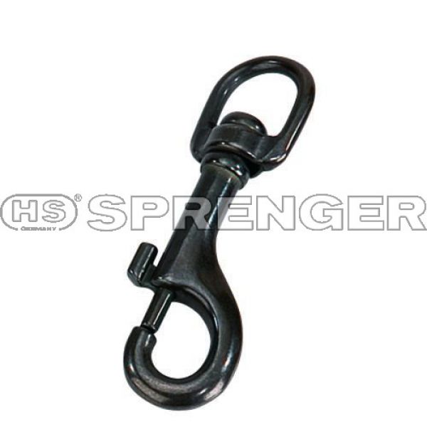 Karabinerhaken Edelstahl Rostfrei Schwarz 12mm  HS Sprenger