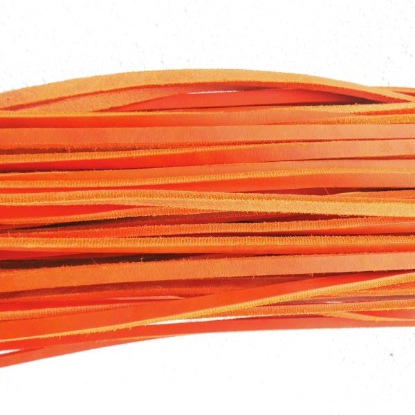 Fettleder Meterware, Endlosriemen - Orange /10mm